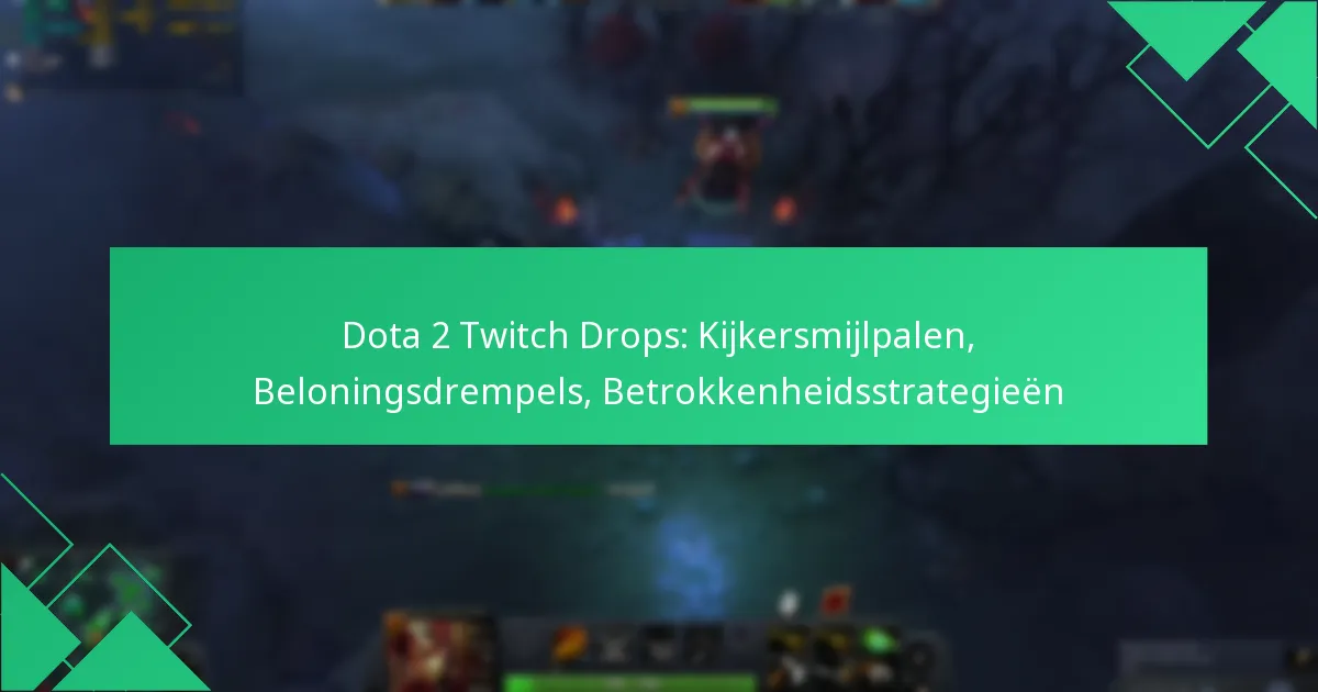 Dota 2 Twitch Drops: Kijkersmijlpalen, Beloningsdrempels, Betrokkenheidsstrategieën